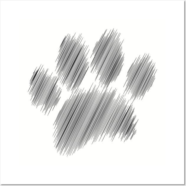 Pencil Sketched Dog Paw Digital Art Wall Art by Braznyc
